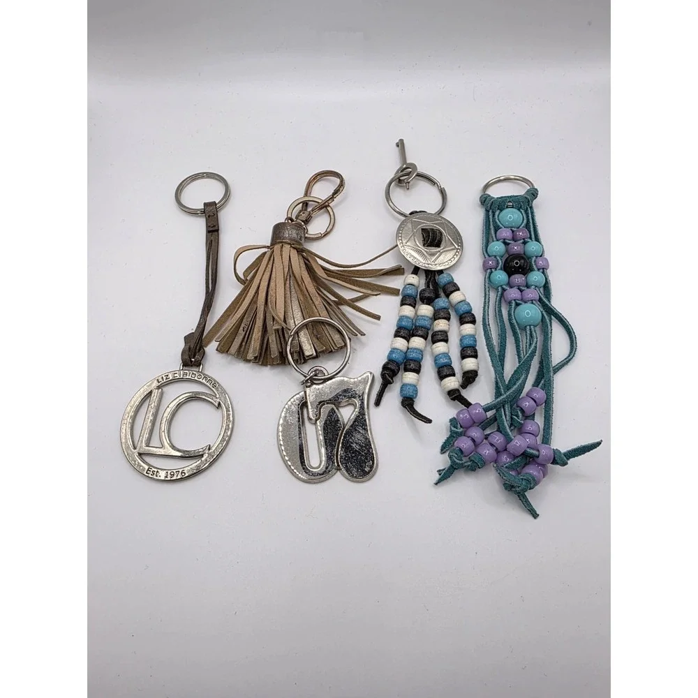 Lot Of 5 Key Chains, Western, Tassels Beaded
